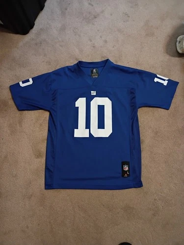 New York Giants Jersey Youth Large Blue NFL Football Eli Manning #10 