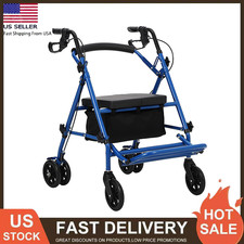 2in1 Rollator Walker Transport Chair Lightweight Folding Walker Wheelchair Combo