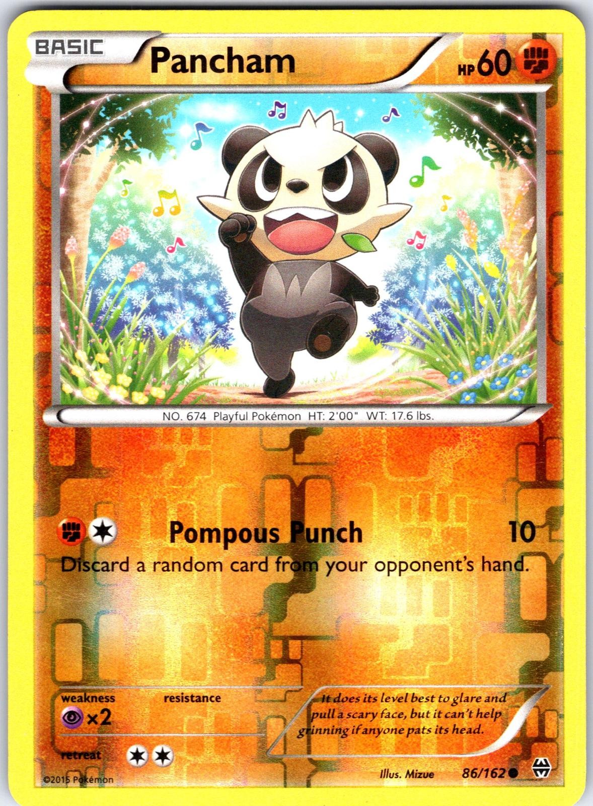Pancham 86/162 Common BREAKthrough Pokemon Reverse Holo Lightly Played
