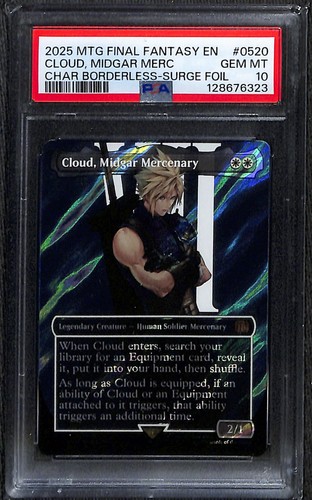 MTG Cloud, Midgar Mercenary Borderless Surge Foil PSA 10
