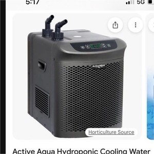 Active Aqua Hydroponic Cooling Water Chiller 396-925 GPH 120V Black