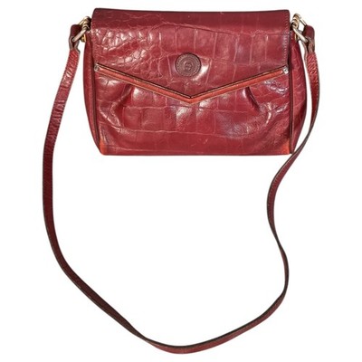 Etienne Aigner Handbag Medium Womens Oxblood Original Hand Made Leather Gold Bag