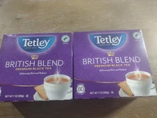 2 Each Tetley Premium Black Tea, British Blend 80 Count Tea Bags, 7 oz  Dec 2025