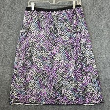 Vtg Purple Splash Ruffle Layered Festival Fairy Hippie Cottage Folk Boho Skirt L