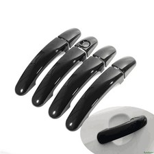 New Glossy Black Chrome Car Door Handle Covers Trim Overlays Styling Accessories