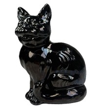 Viktorianische Keramik Katze Figur Jackfield roter Ton 19. Jahrhundert H18,5 cm