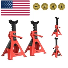 Steel Jack Auto Stands with 6,000 lb or 3 Ton 2.7 metric Ton Capacity, 1 Pair...