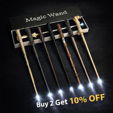 Harry Potter LED Light Up Magic Wands Hermione Dumbledore Voldemort Cosplay Prop