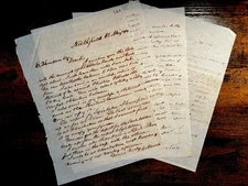 4 Antique 1850s Handwritten Letters & Legal Manuscripts Ohio MA VT
