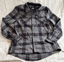 Colorado Clothing Sz M Black  Gray Plaid Flannel Long Sleeve Button Up Shirt