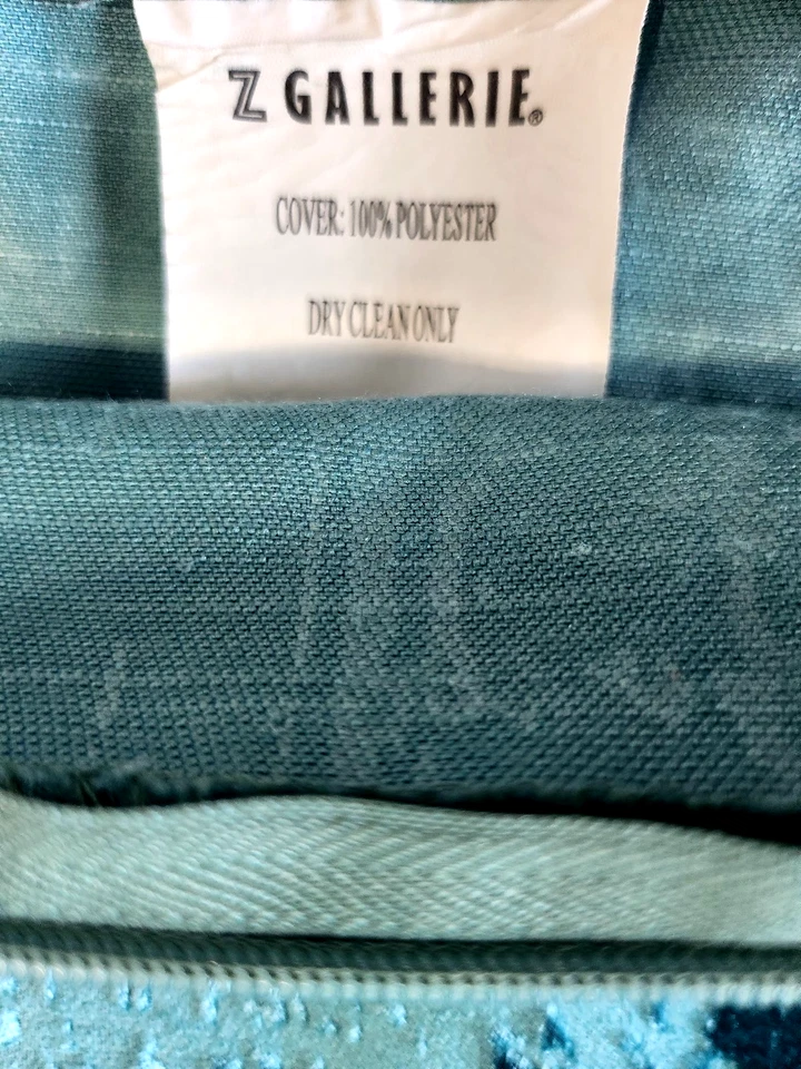 Z Gallerie Throw Pillow Covers, Teal Blue, 20" Square, Abstract Design, Set of 4 - Image 3 of 4