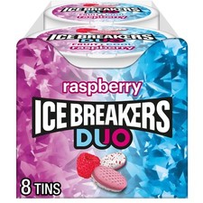 ICE BREAKERS Duo Sugar Free Mints, Raspberry, 1.3 Ounce Pack of 8 