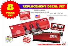 Western Snow Plow Contractor Grade Decal Replacement 8 Pc. Kit for 8-9-10FT WKC8