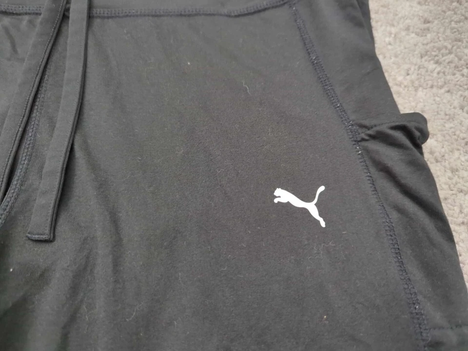 Puma Joggers Mujer XL Negro Pull On Leggings Recortados Logo Atlético Informal Foto 2 de 4