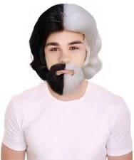 Adult Men's Dark Brown The Dude Big Lebowski Wig & Beard,  HM-1498-BKWT