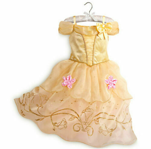 Kids Girls Princess Costume Fairytale Dress Up Belle Cinderella-Aurora Sofia COS - Bild 7 von 20