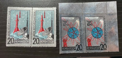 RUSSIA 1965 SC#3022-23 SPACE EXPLORATION FOIL MNH