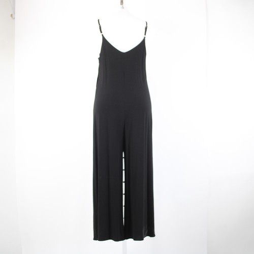 Michael Stars Sz M Black Unlined Button Side V Neck 100% Rayon Jumpsuit - Picture 13 of 18