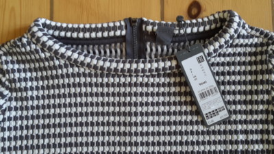 Esprit business Damen Shirt 3/4-Arm schwarz-weiß kariert Gr.42 neu NP 69,99