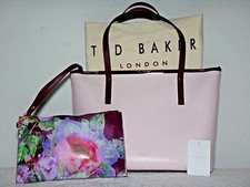 Nwt Ted Baker London Aeriel Crosshatch Faux Leather Shopper, Oxblood