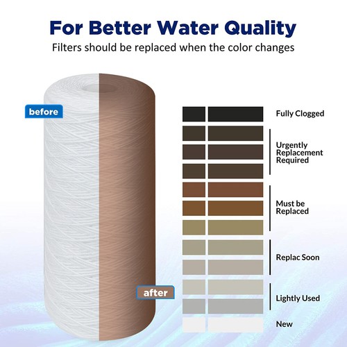 Membrane Solutions 5 Micron 10" x 4.5" String Wound Sediment Water Filter 4-Pack - Picture 4 of 11