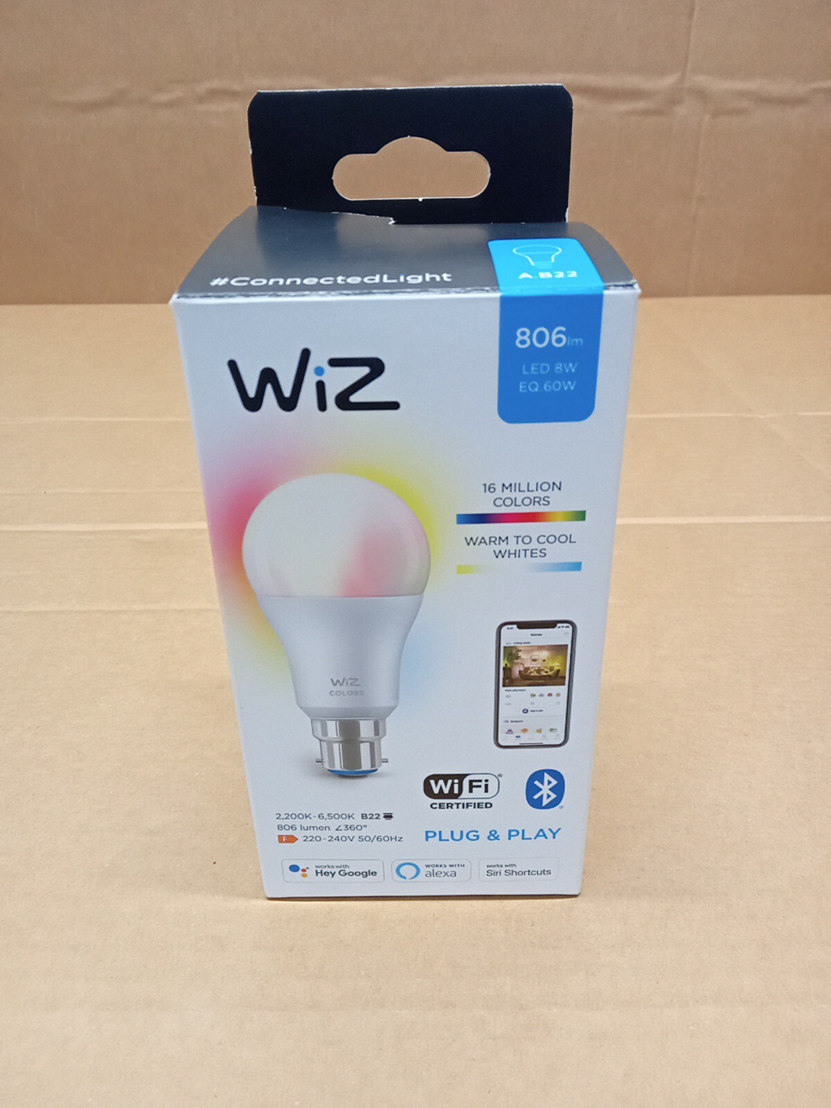 WiZ Bulb 8W (Eq.60W) A60 B22