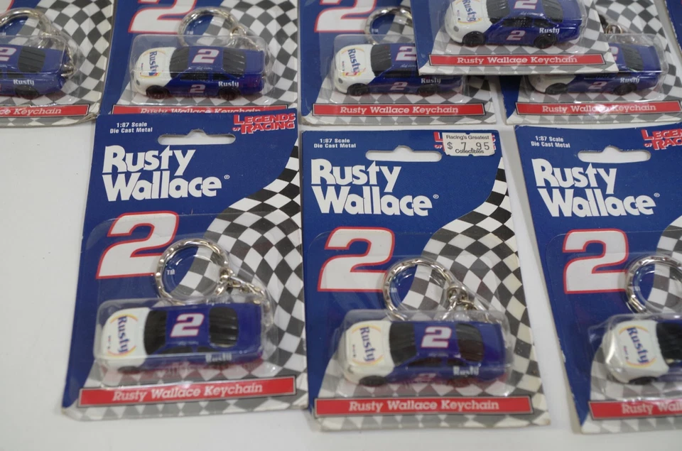Lot of 17 Rusty Wallace Legends Of Racing 1:87 Scale Key Chains - Image 2 of 2