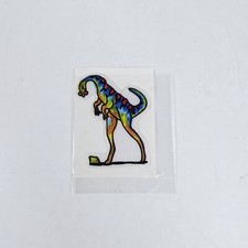 Vintage OTC Puffy Colorful Dinosaur Sticker 2.25" Taiwan