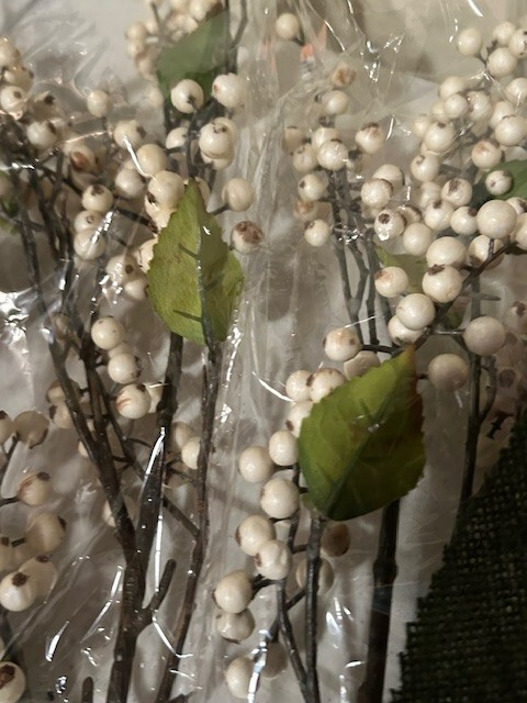 4 Large Sunflower and Berry Stems