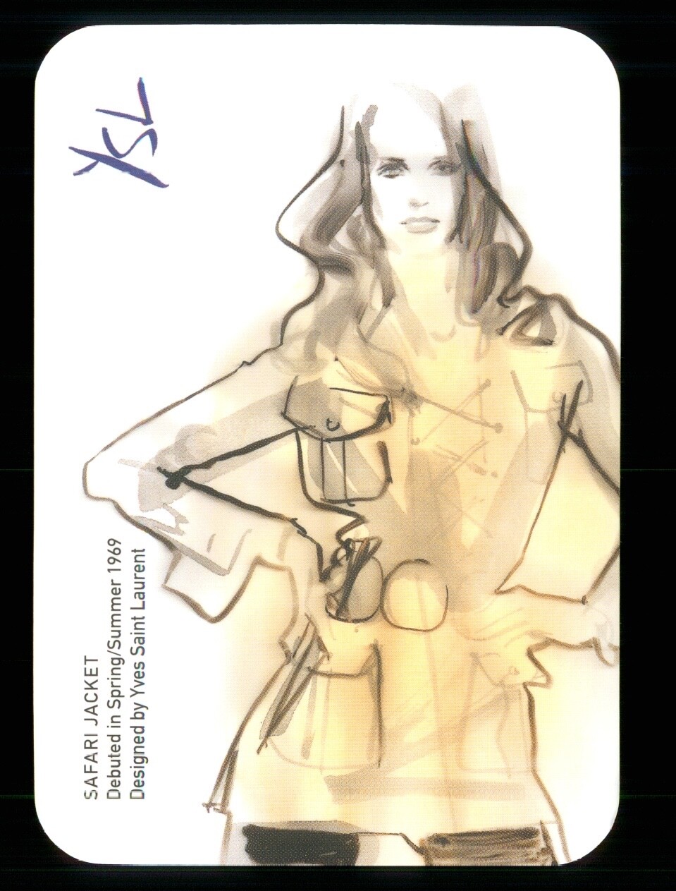 1 x Fashion card Yves Saint Laurent Safari Jacket 1969 FC2