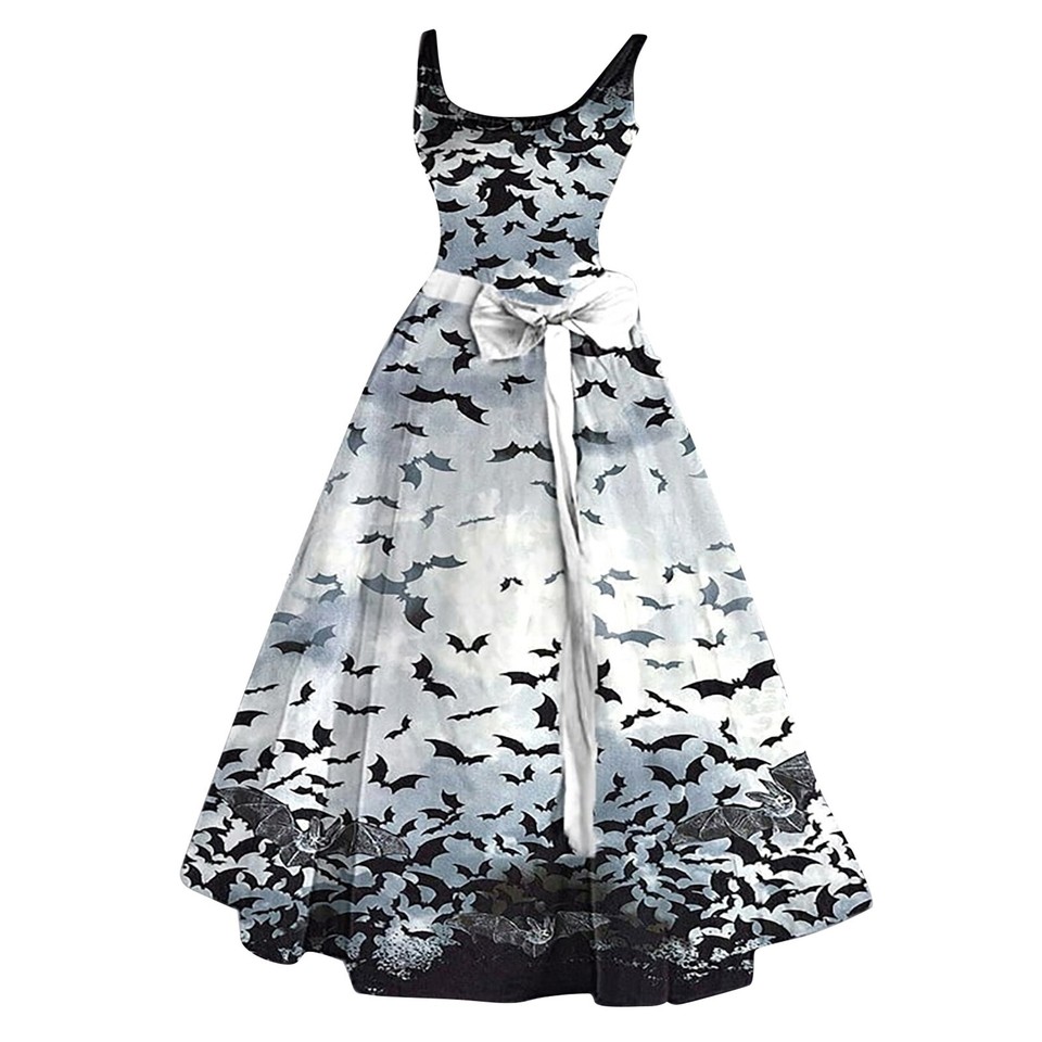 Womens Halloween Dresses Sleeveless Cocktail A Line Swing Dress Party