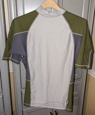 Mysterioso Rash Guard Water Shirt Large Women's Possibly Unisex Lt/Dk Grey Green