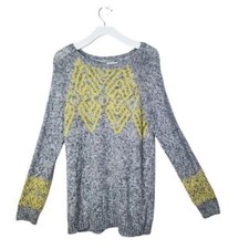 MAURICES Sweater Womens SZ M Crewneck Pullover Gray Knit Southwestern Aztec