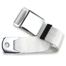 RetroBelt White Aviation Lap Belt 60" No Hardware Safety Seatbelt Classic
