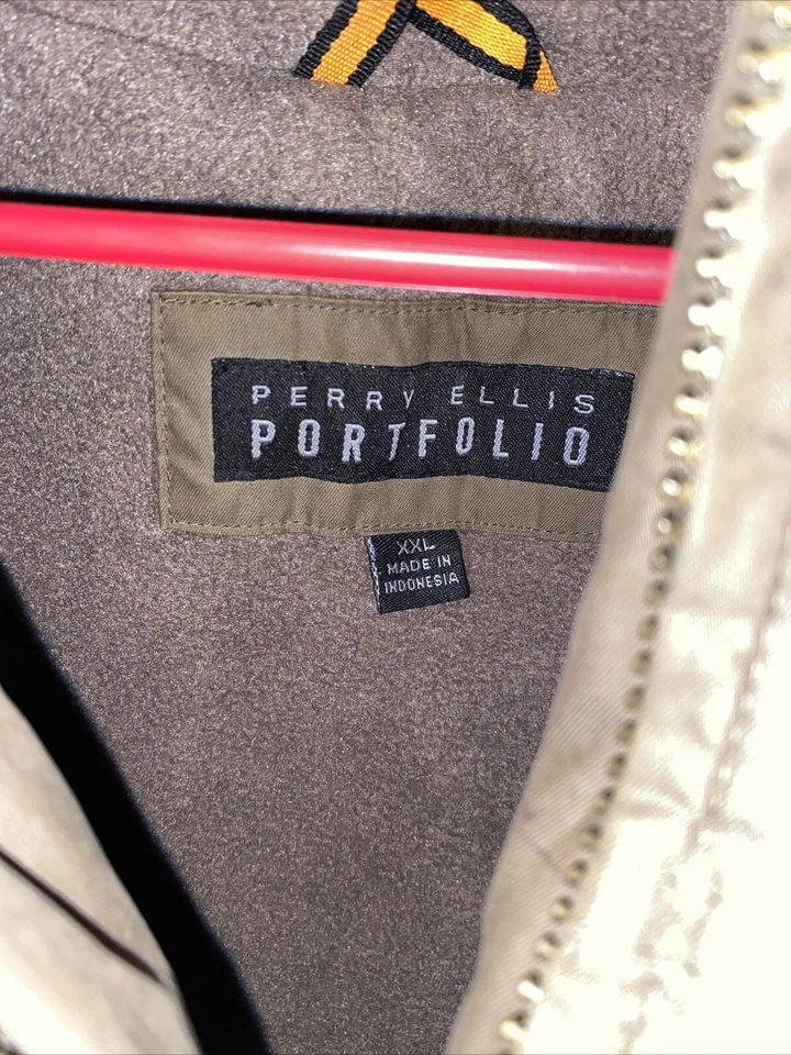 Perry Ellis Portfolio Microfiber Full Zip Long Sleeve Brown Jacket Size 2XL - Image 3 of 4
