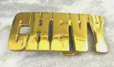 NOS - Vintage CHEVY CAR Solid Brass Belt Buckle - FROM 1970'S - RARE CHEVROLET
