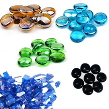 ​1/2"Reflective Fire Glass 5 Colors Fire Pits & Fireplaces Heat-Resistant 1-20lb
