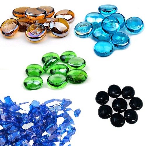 1/2"Reflective Fire Glass 5 Colors Fire Pits & Fireplaces Heat-Resistant 1-20lb - 第 1/45 張圖片