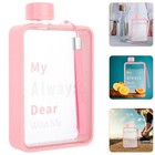 DOITOOL Portable Flat Water Bottle - Slim Plastic Travel Flask For Sports, Gym, Camping (White, 16.2x10.3x4cm) - View #2