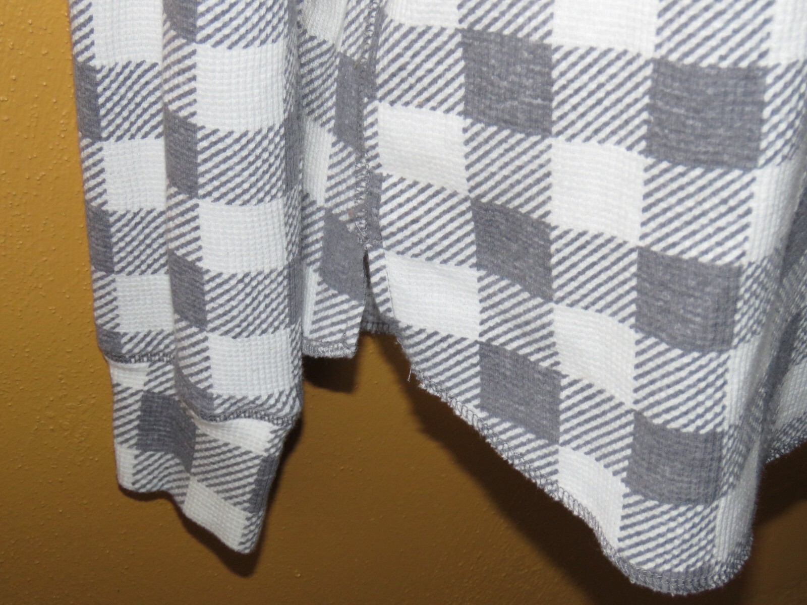 Warm Essentials By CUDDL DUDS Waffle Knit Henley L/S Lounge Top Gray