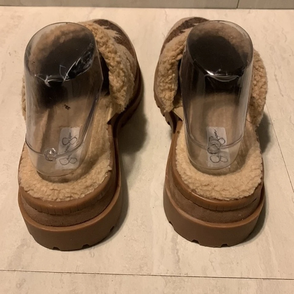 Jessica Simpson Mujer Azteca Boho Sin Cordones Tostado Piel Sintética Ebiyra Mules Talla 10M Foto 4 de 4