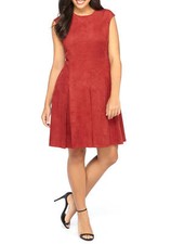 THE LIMITED Plus Size Faux Suede Merlot Dress Size 1X