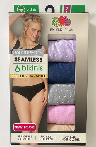 Fruit of the Loom Women’s 360 Seamless 6 Bikinis size 7 (L) - Picture 2 of 2
