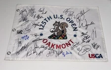 2025 US OPEN FIELD SIGNED FLAG JJ SPAUN BRYSON KOEPKA J.J. LOADED