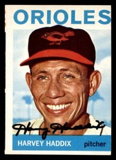 1964 Topps Baseball #439 Harvey Haddix Auto Autograph JSA