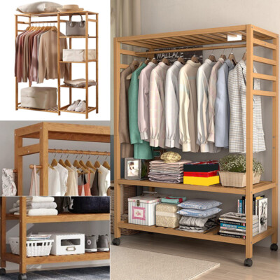 Bambus Garderobenstnder Kleiderstnder Multifunktionale Schlafzimmer  Garderobe | eBay.de