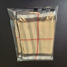 Beige Plaid Sheer Scarf Wrap Very Lightweight 66" L  x  27" W Set of 4