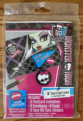 Pack of 8 Monster High Birthday Party Post Card Invitations