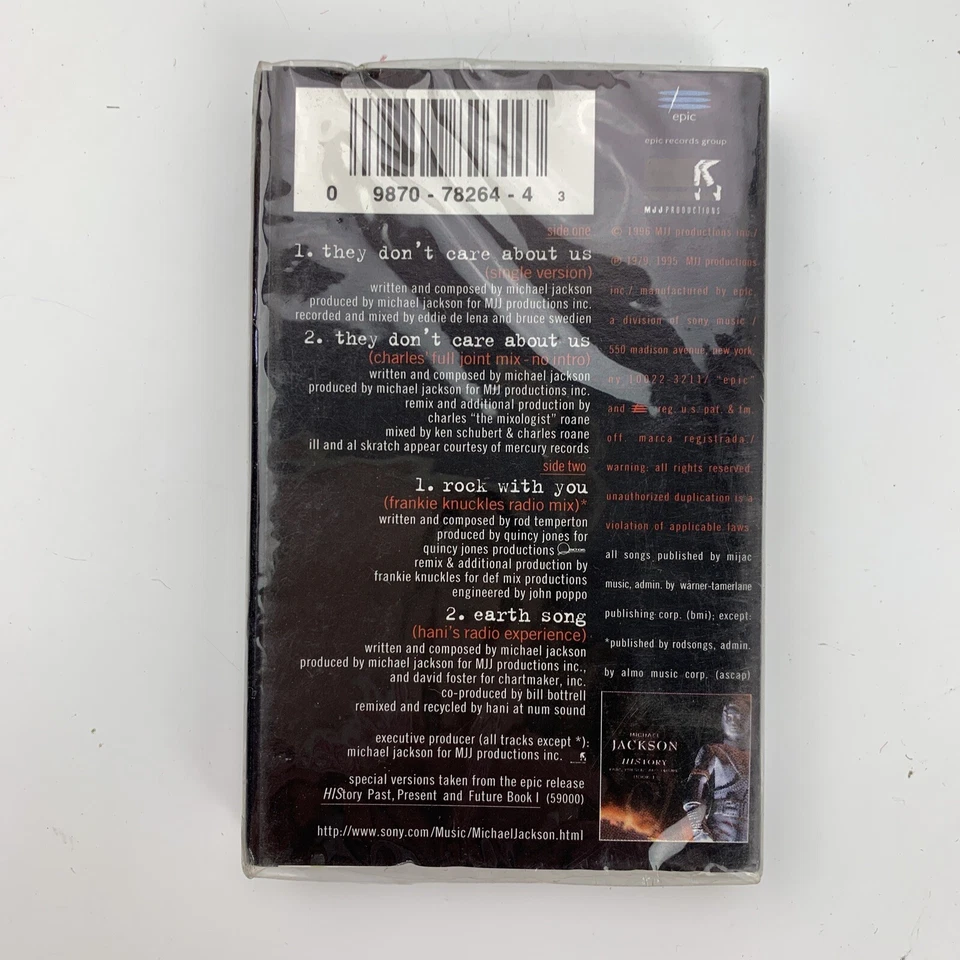 Michael Jackson They Don't Care About Us (Cassette) Single New Sealed Hype - Image 2 of 2
