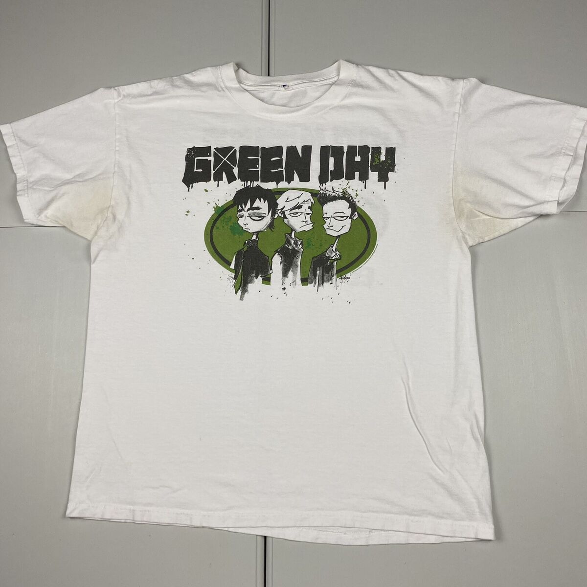 Vintage Green Day tour 2009 graphic band t shirt white XL Vintage Green Day tour 2009 graphic band t shirt white XL